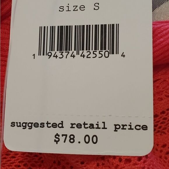 NWT Free People Orangish Red Lola Boho Top - Picture 7 of 8